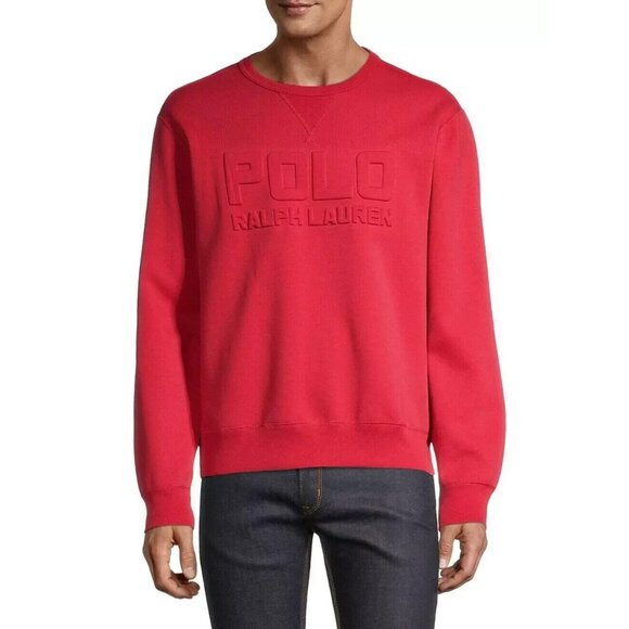 Polo Ralph Lauren Men's Size Small Red Double Knit Raised Logo Pullover Sweater - Picture 4 of 7